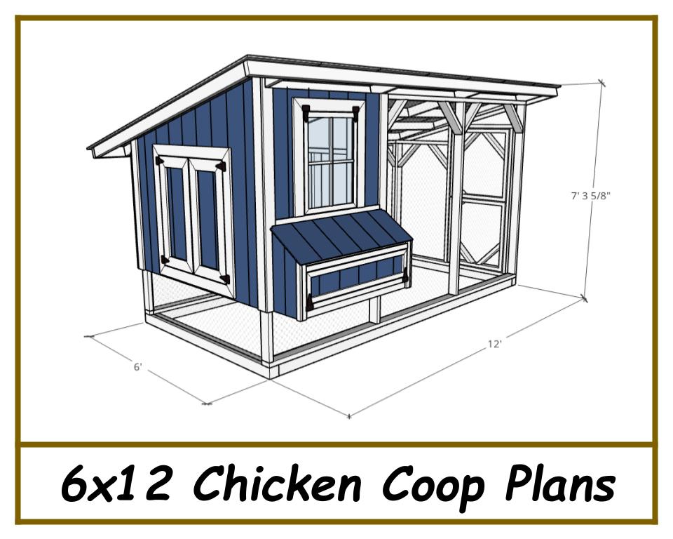 6x12 Chicken Coop Plans - PDF Download-TriCityShedPlans