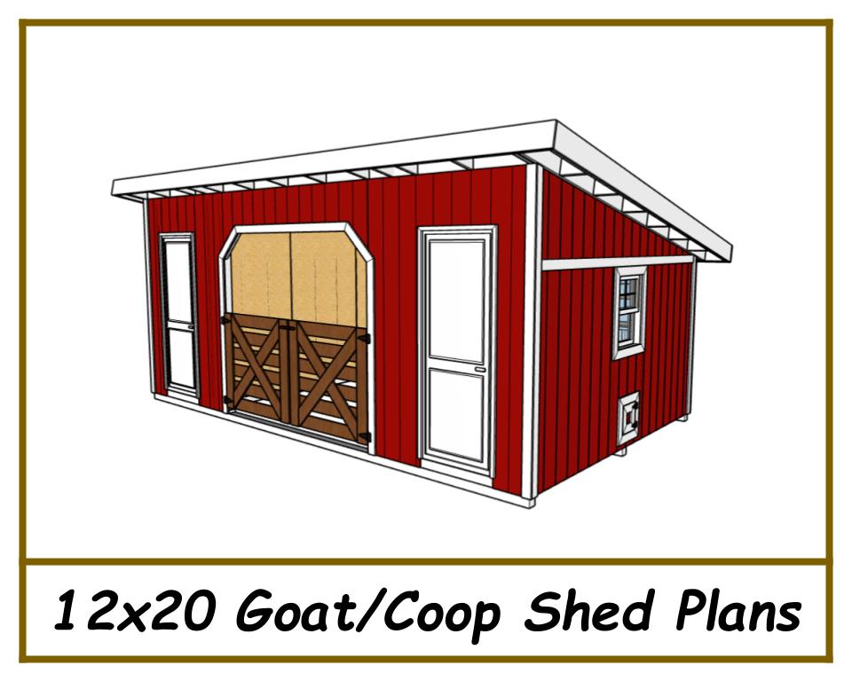 Goat/Coop Shed 12x20 Plans - PDF Download-TriCityShedPlans