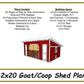 Goat/Coop Shed 12x20 Plans - PDF Download-TriCityShedPlans
