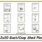 Goat/Coop Shed 12x20 Plans - PDF Download-TriCityShedPlans