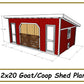 Goat/Coop Shed 12x20 Plans - PDF Download-TriCityShedPlans