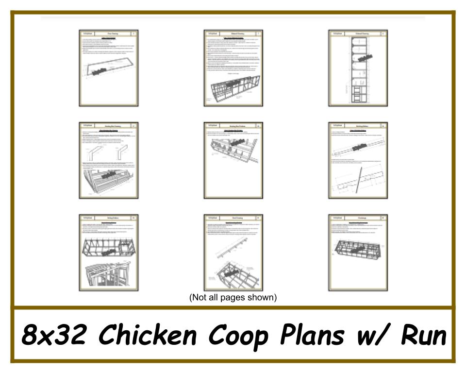 8x32 Chicken Coop Plans-TriCityShedPlans