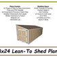 Lean-to Shed Plans 8x24 - PDF Download-TriCityShedPlans
