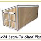 Lean-to Shed Plans 8x24 - PDF Download-TriCityShedPlans