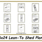 Lean-to Shed Plans 8x24 - PDF Download-TriCityShedPlans