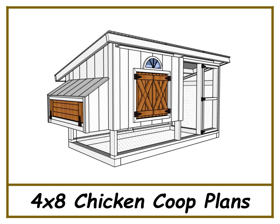 Chicken Coop 4x8 Plans - PDF Download-TriCityShedPlans