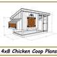 Chicken Coop 4x8 Plans - PDF Download-TriCityShedPlans