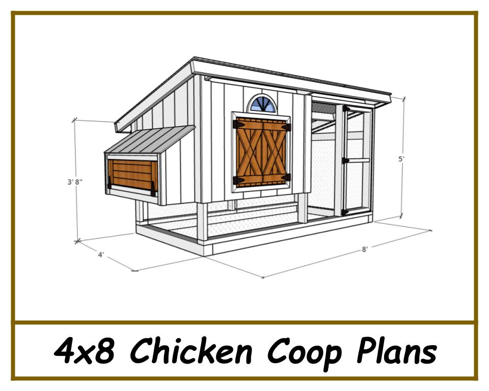 Chicken Coop 4x8 Plans - PDF Download-TriCityShedPlans