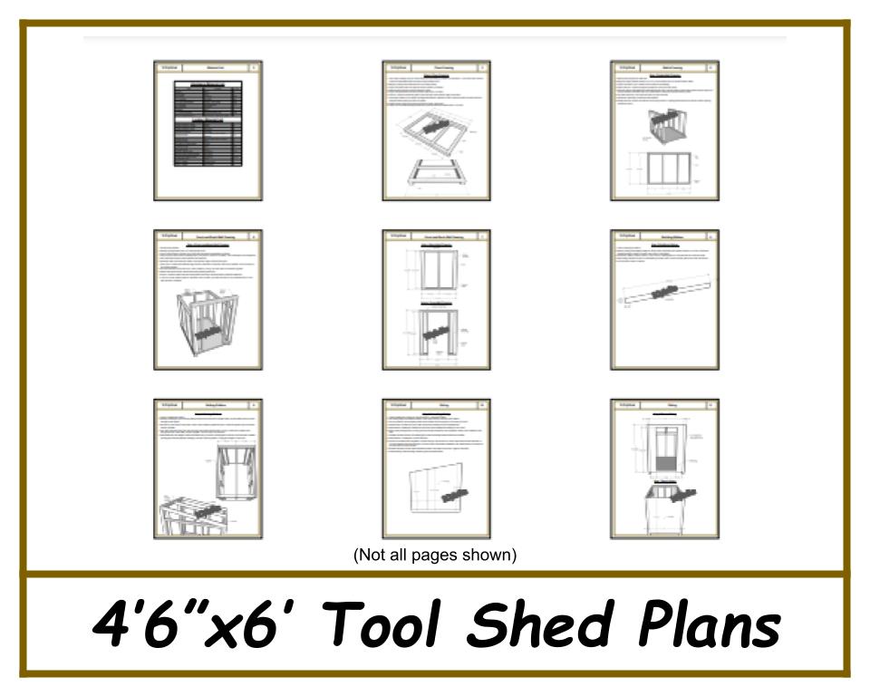 Tool Shed Plans 4'6"x6' - PDF Download-TriCityShedPlans
