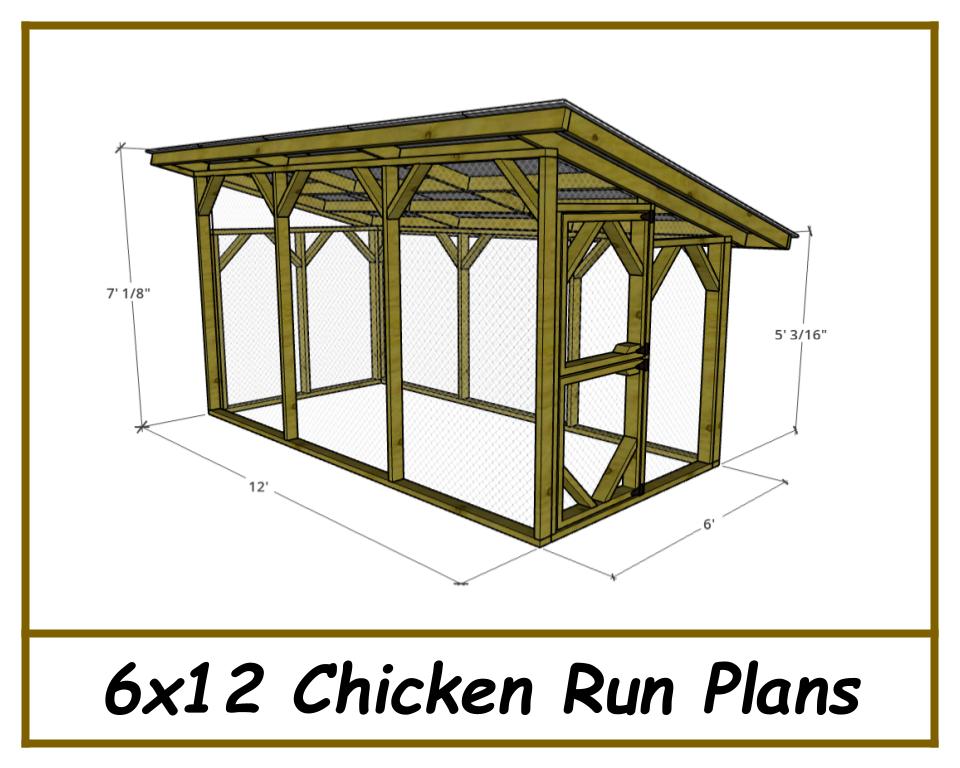 6x12 Chicken Run Plans-TriCityShedPlans