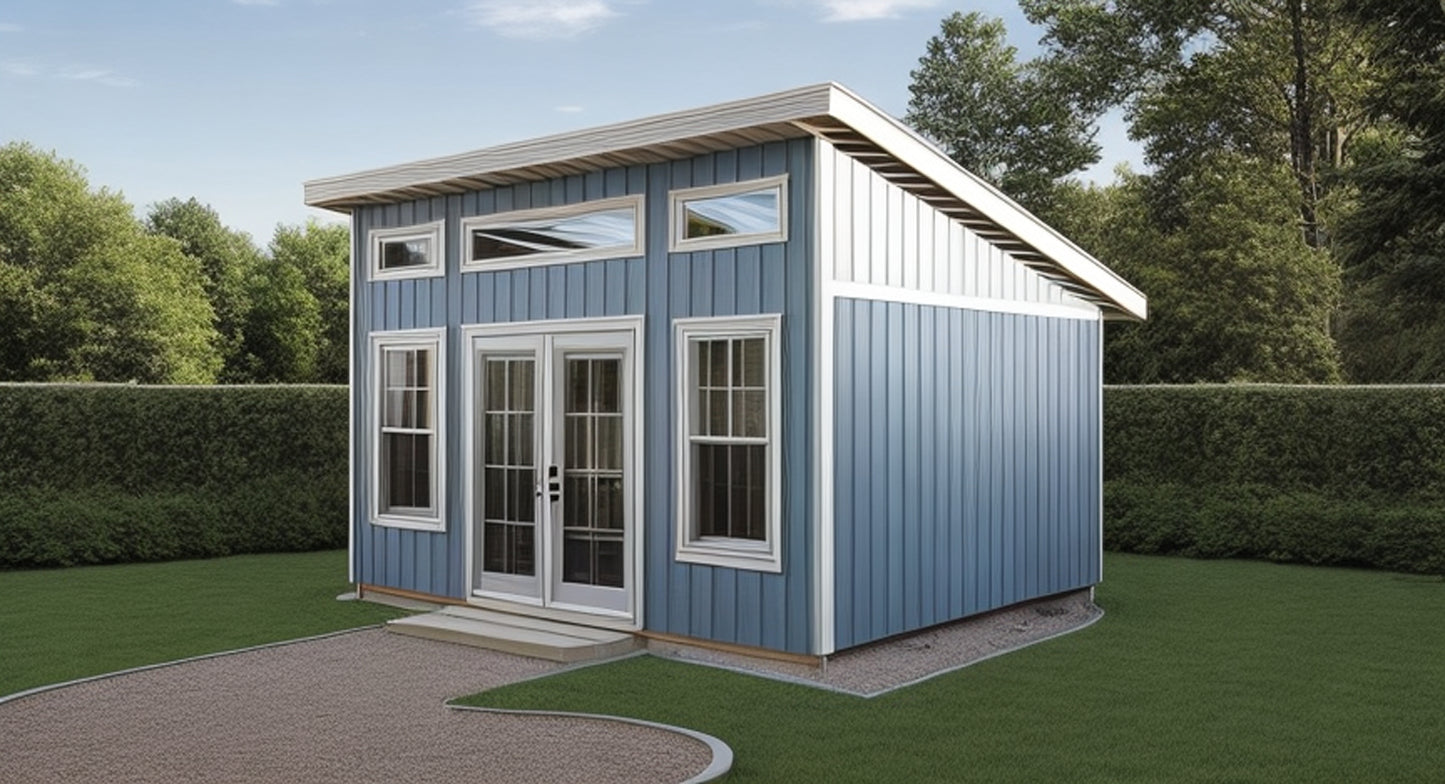 14x16 Backyard Office Plans-TriCityShedPlans