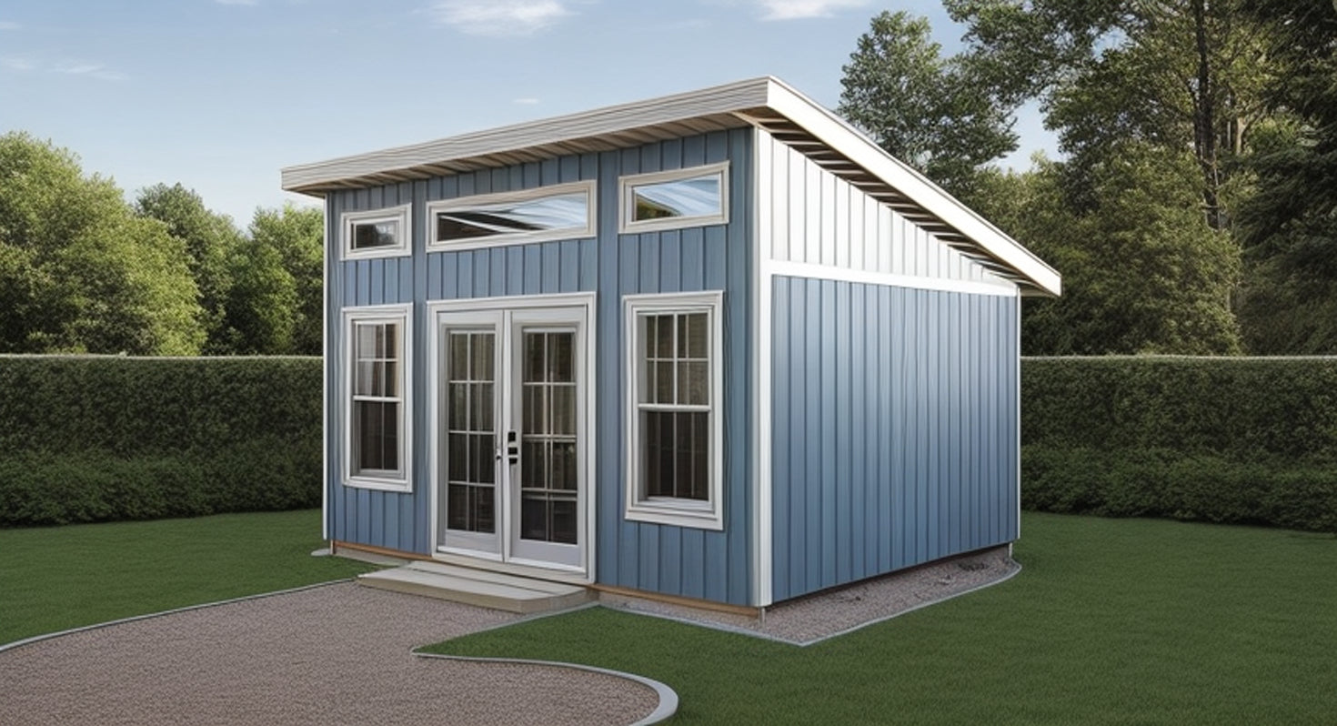 14x16 Backyard Office Plans-TriCityShedPlans