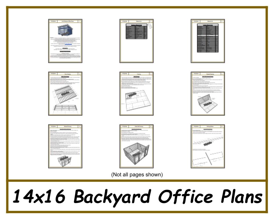 14x16 Backyard Office Plans-TriCityShedPlans