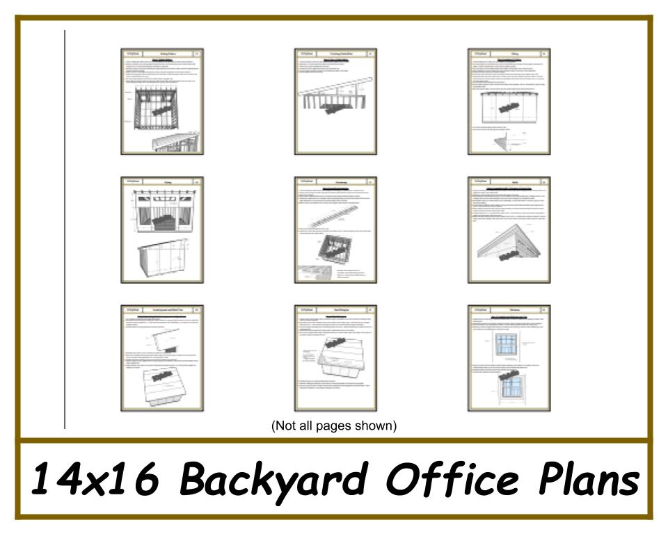 14x16 Backyard Office Plans-TriCityShedPlans