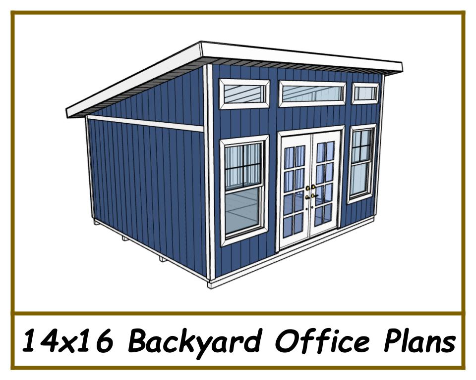 14x16 Backyard Office Plans-TriCityShedPlans