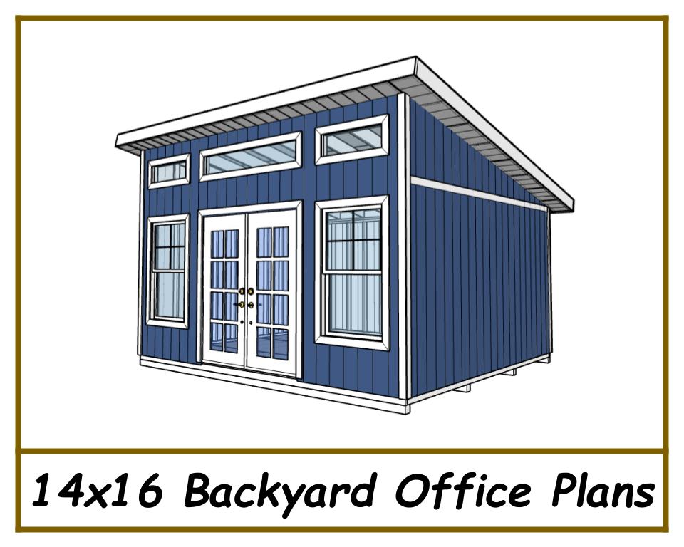 14x16 Backyard Office Plans-TriCityShedPlans
