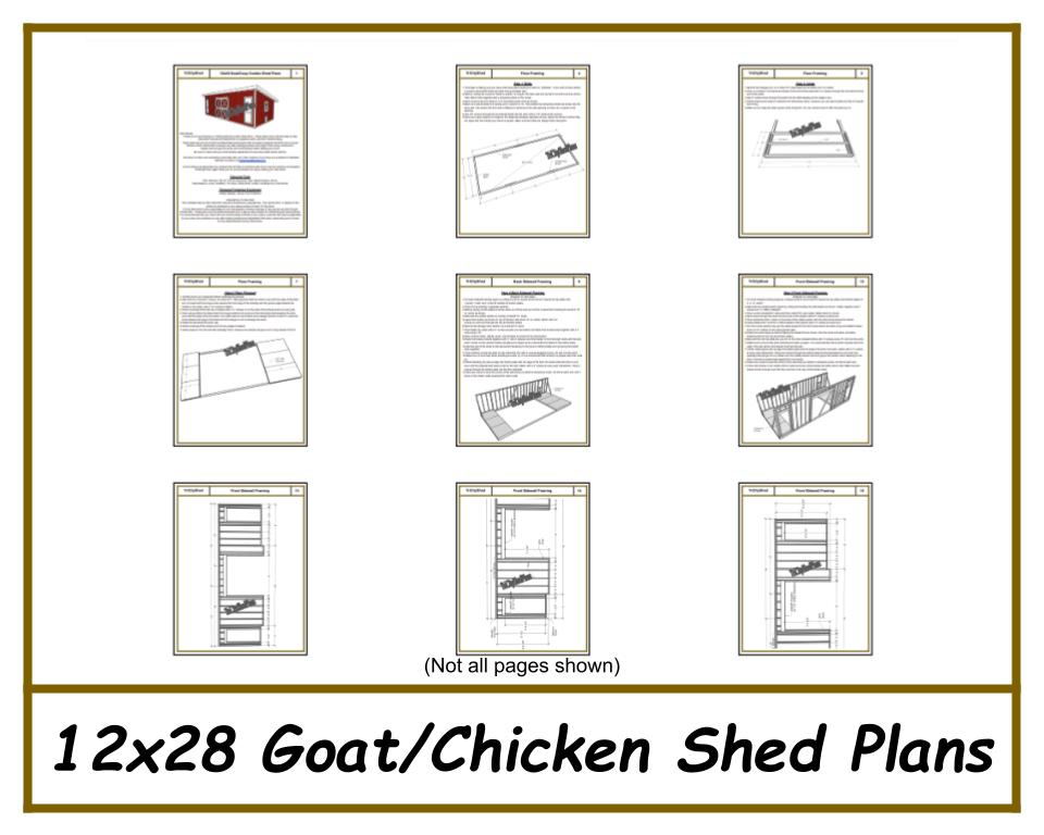 12x28 Goat Shed/Chicken Coop Combo-TriCityShedPlans