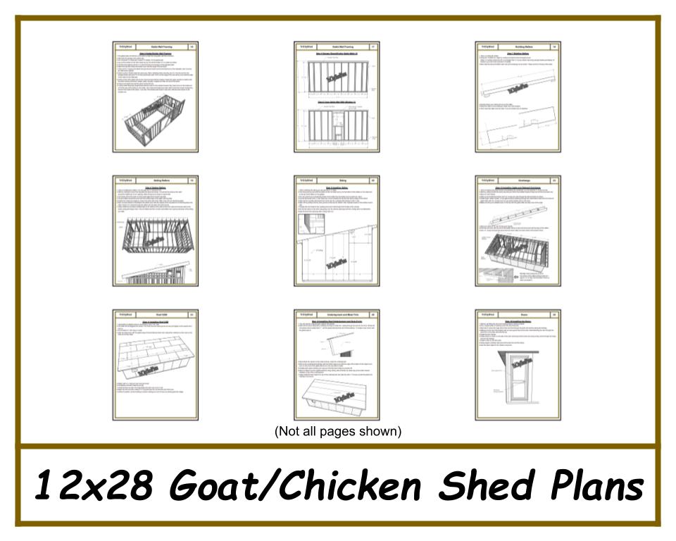 12x28 Goat Shed/Chicken Coop Combo-TriCityShedPlans