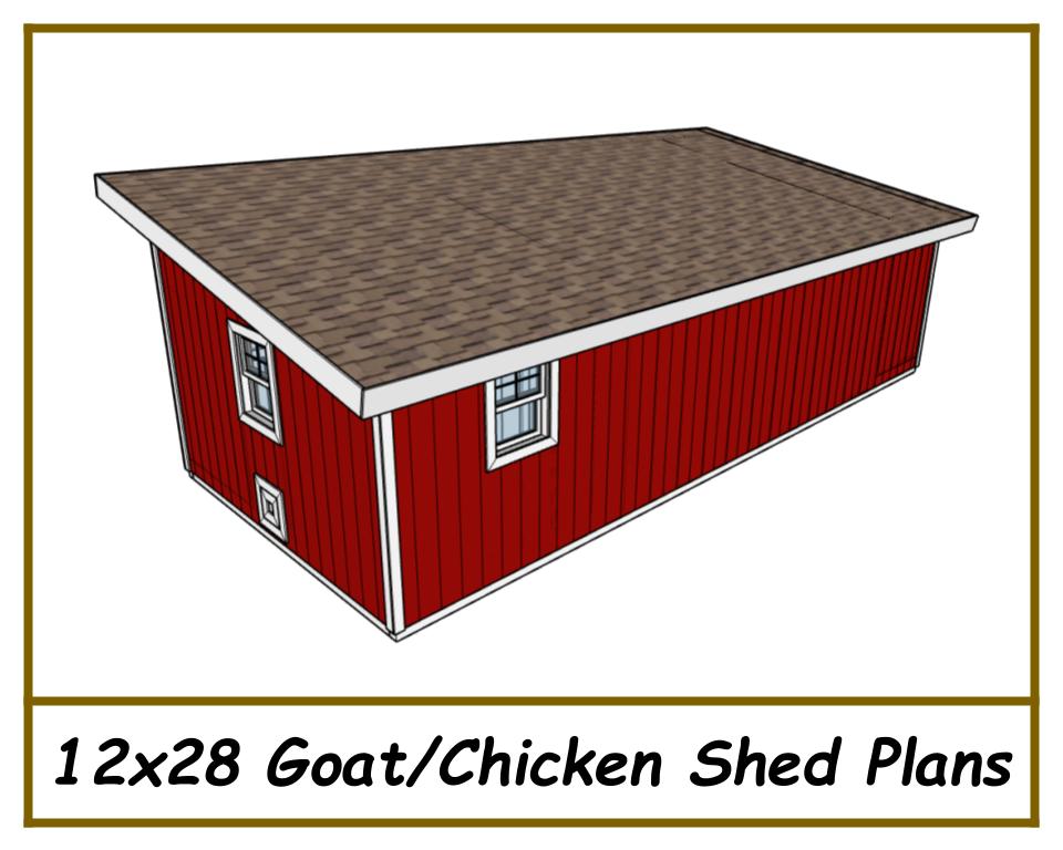 12x28 Goat Shed/Chicken Coop Combo-TriCityShedPlans