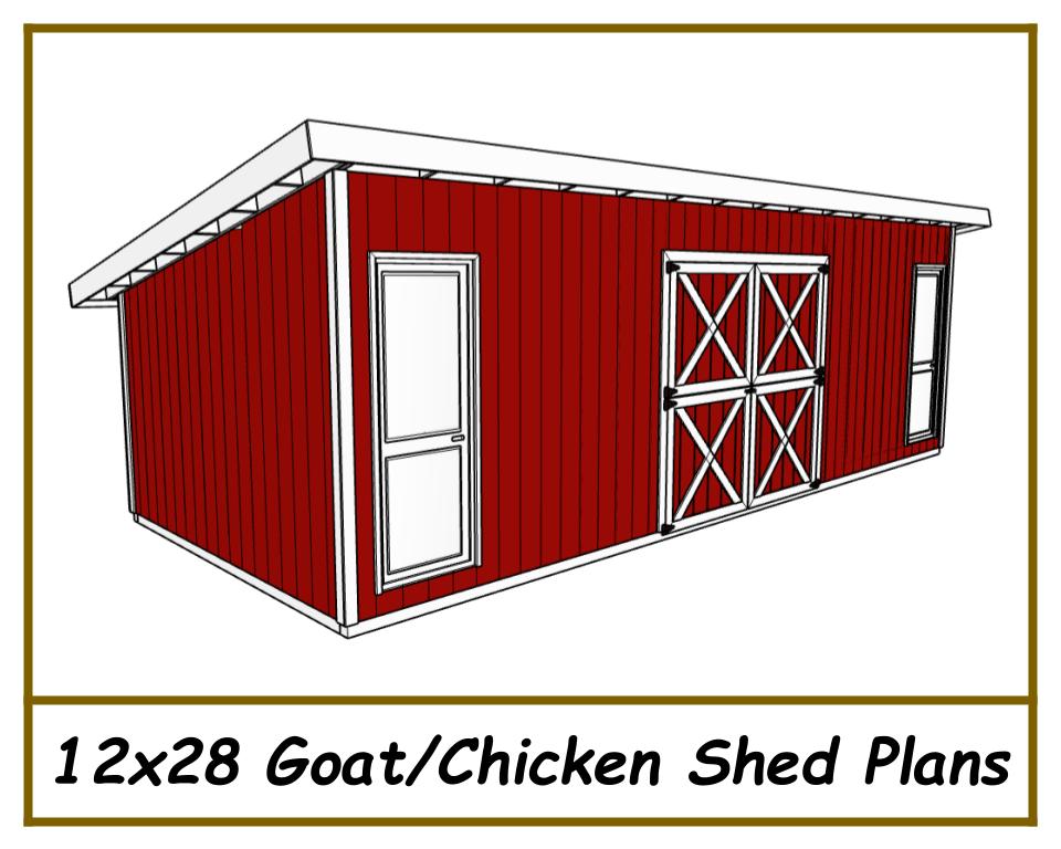 12x28 Goat Shed/Chicken Coop Combo-TriCityShedPlans