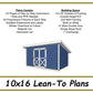 10x16 Lean-To Plans-TriCityShedPlans