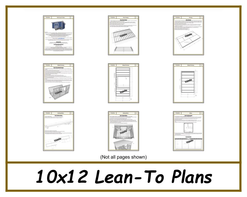 10x12 Lean-To Shed-TriCityShedPlans