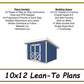 10x12 Lean-To Shed-TriCityShedPlans