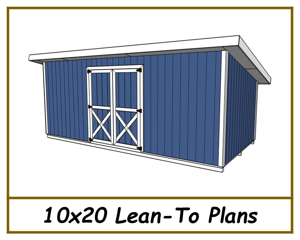 10x20 Lean-To Shed Plans-TriCityShedPlans