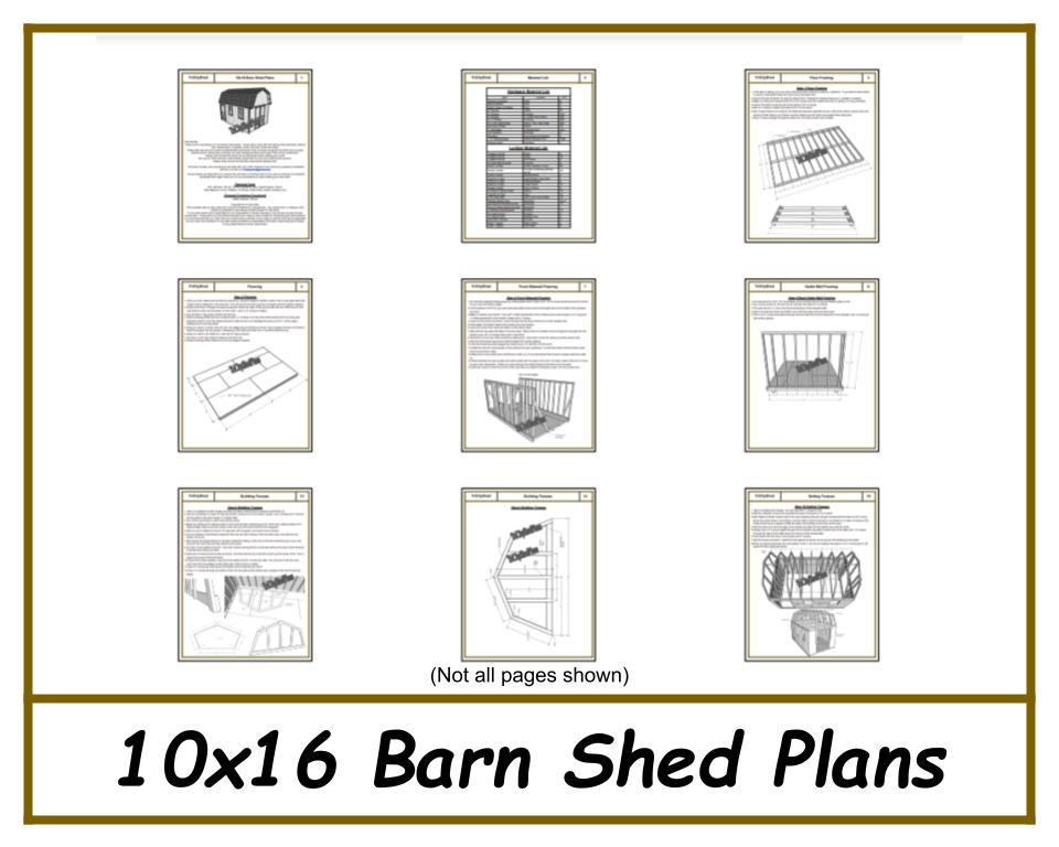 10x16 Barn Shed Plans-TriCityShedPlans