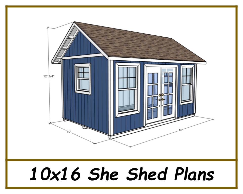 10x16 She Shed Plans-TriCityShedPlans