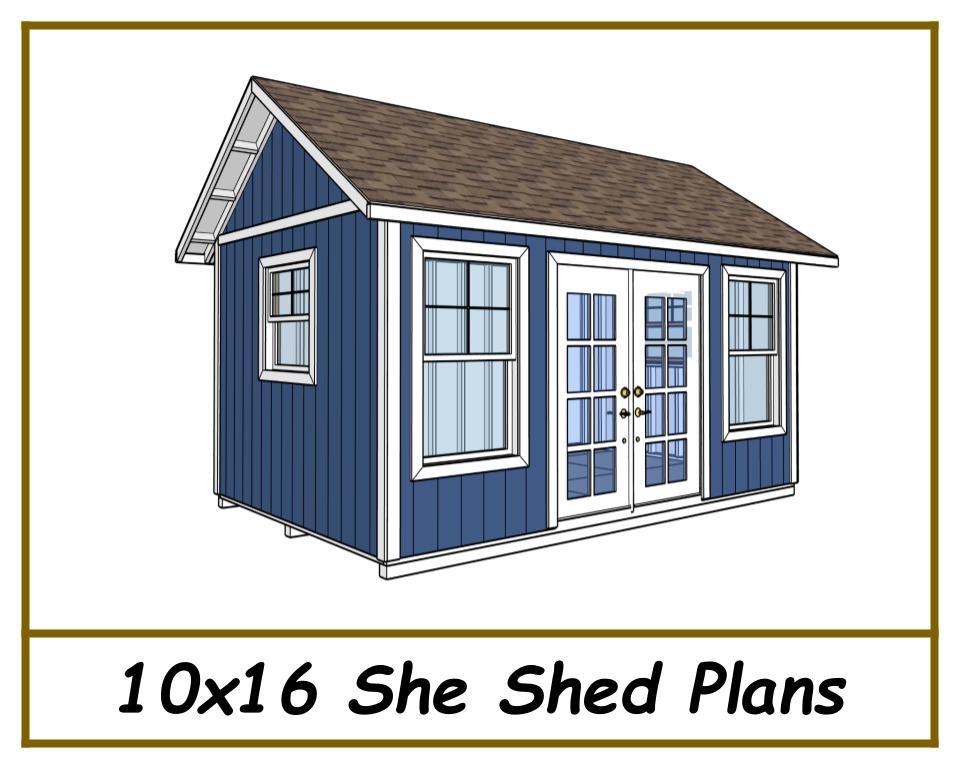 10x16 She Shed Plans-TriCityShedPlans