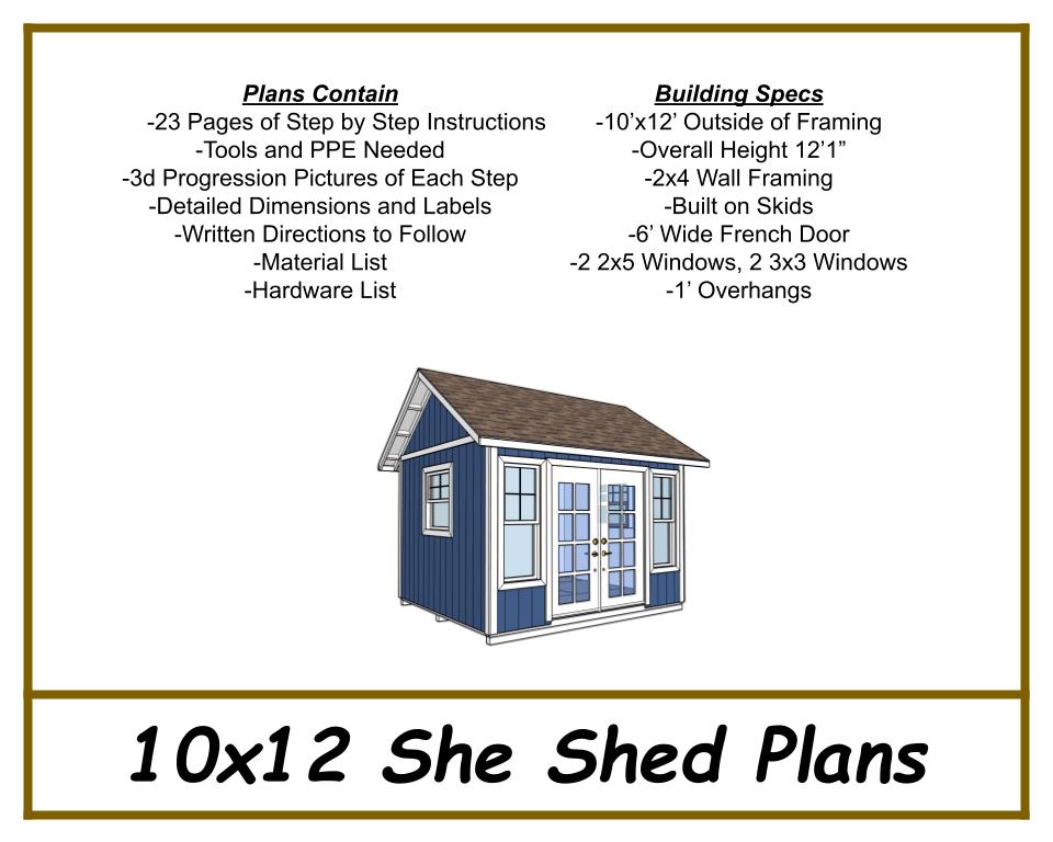 10x12 She Shed Plans-TriCityShedPlans