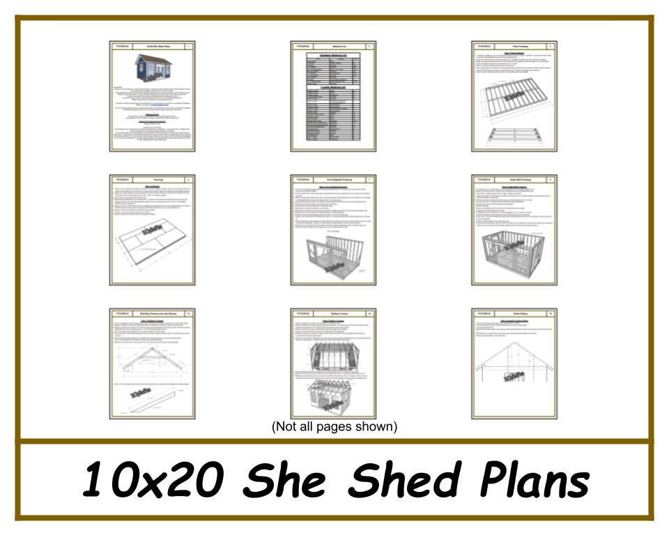 10x20 She Shed Plans-TriCityShedPlans