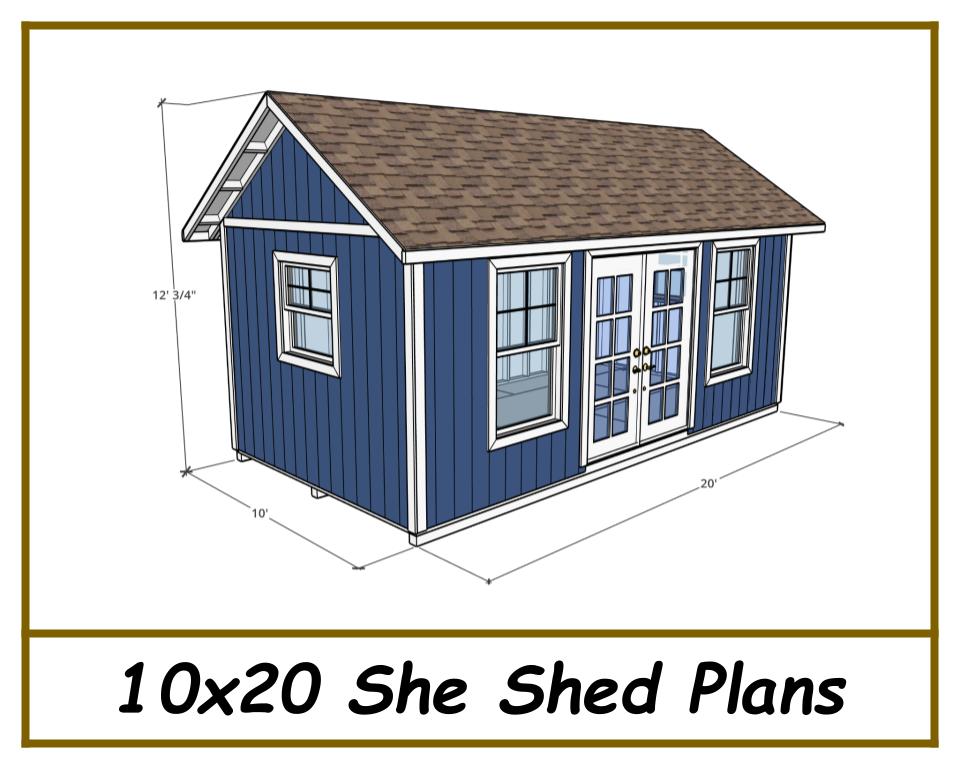 10x20 She Shed Plans-TriCityShedPlans