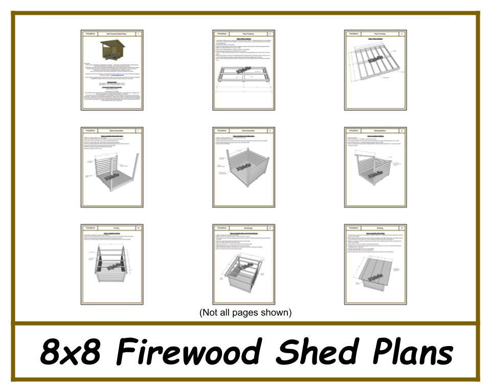 8x8 Firewood Shed Plans-TriCityShedPlans