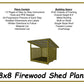 8x8 Firewood Shed Plans-TriCityShedPlans