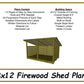 8x12 Firewood Shed Plans-TriCityShedPlans