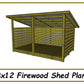 8x12 Firewood Shed Plans-TriCityShedPlans