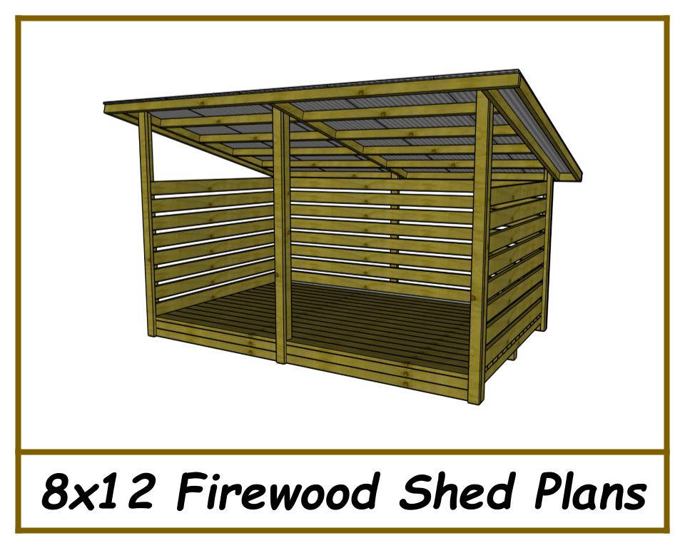 8x12 Firewood Shed Plans-TriCityShedPlans