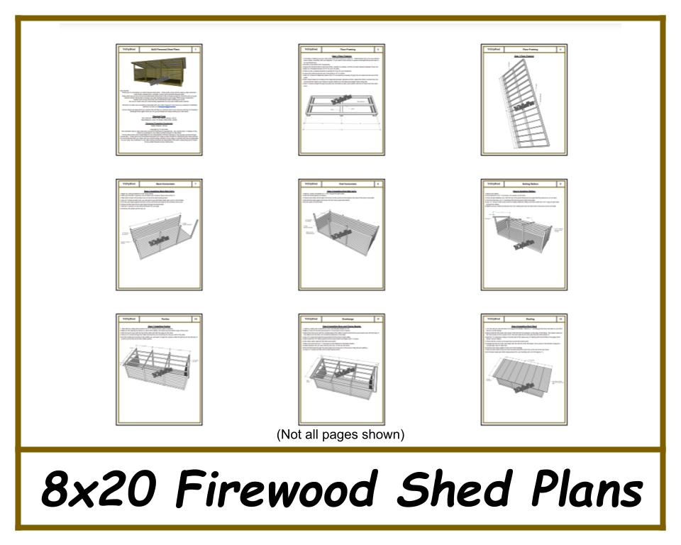 8x20 Firewood Shed Plans-TriCityShedPlans