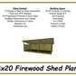 8x20 Firewood Shed Plans-TriCityShedPlans