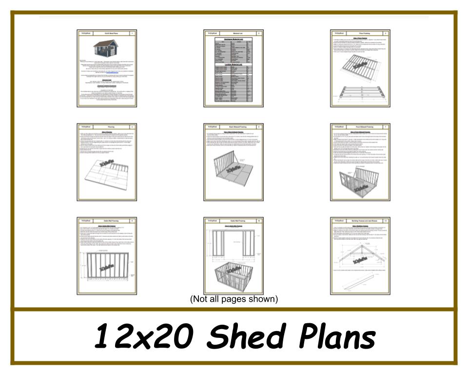 12x20 Storage Shed Plans-TriCityShedPlans