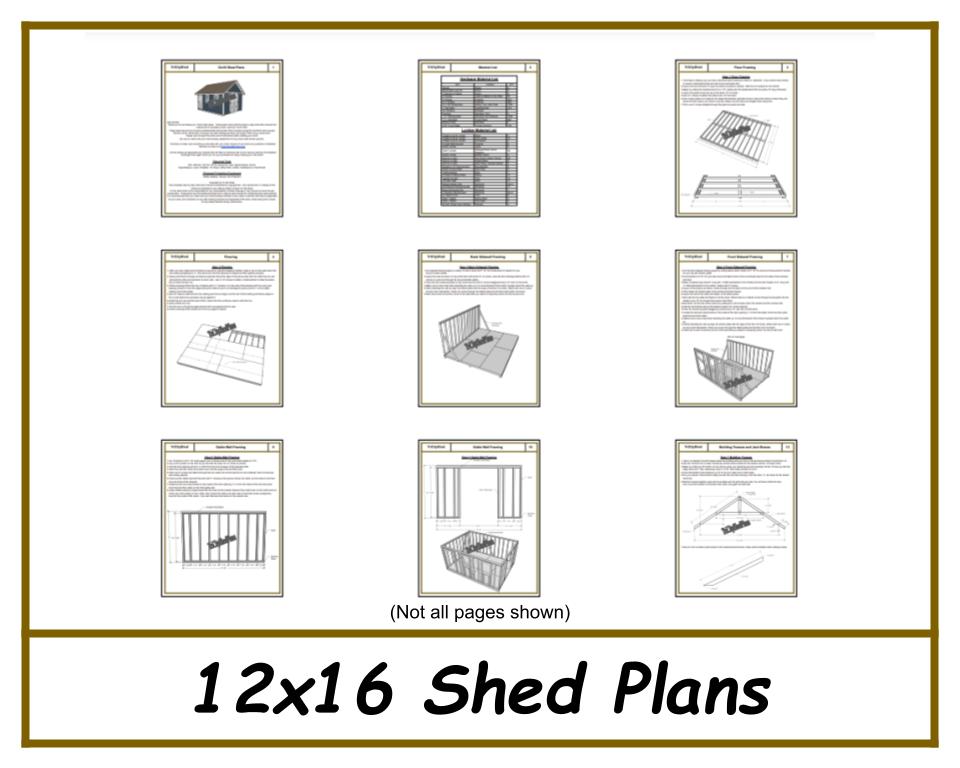 12x16 Storage Shed Plans-TriCityShedPlans