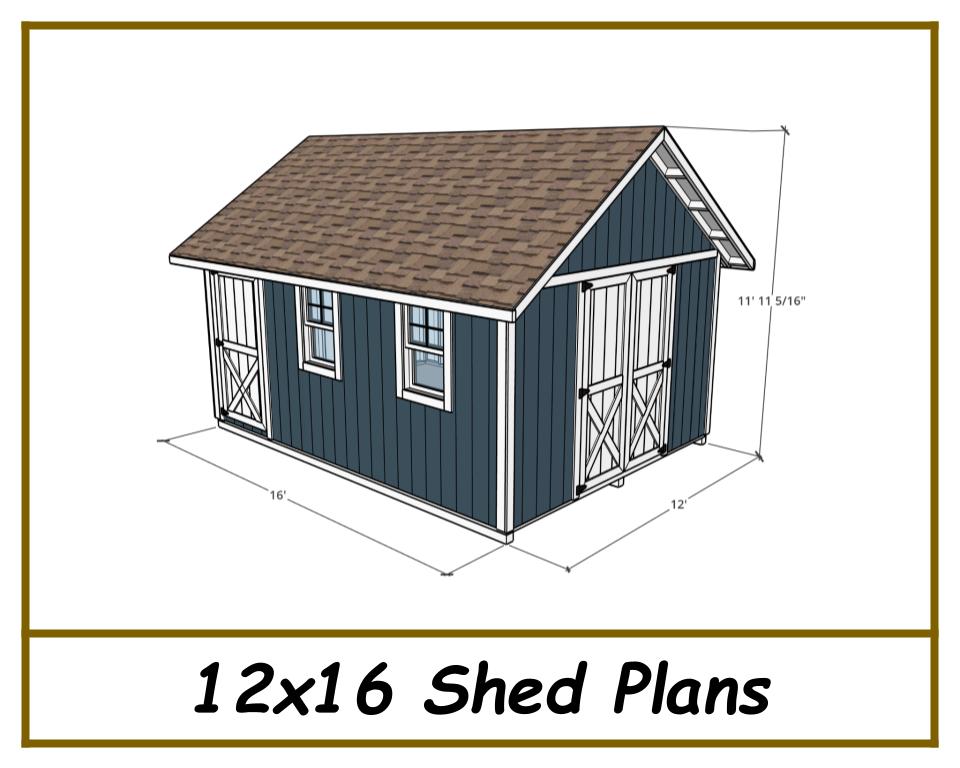 12x16 Storage Shed Plans-TriCityShedPlans