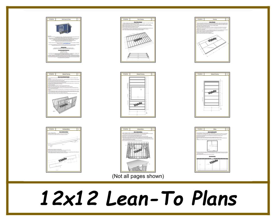 12x12 Lean-To Shed Plans-TriCityShedPlans