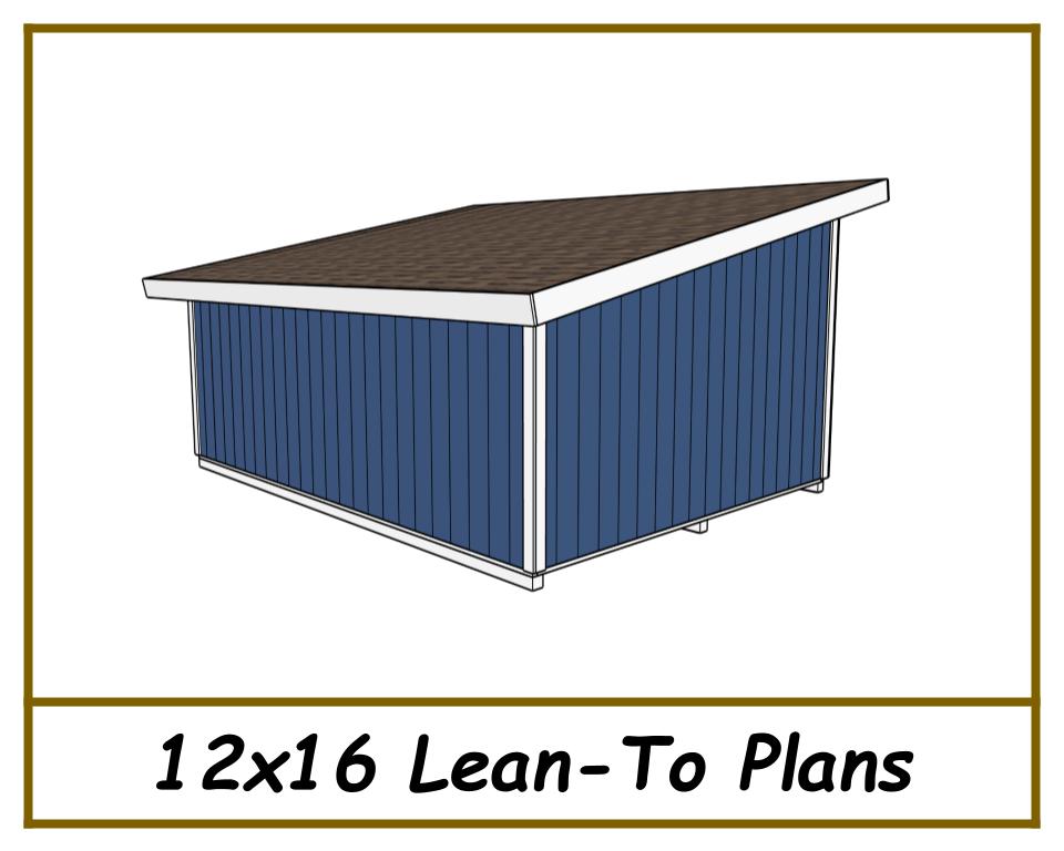 12x16 Lean-To Shed Plans-TriCityShedPlans