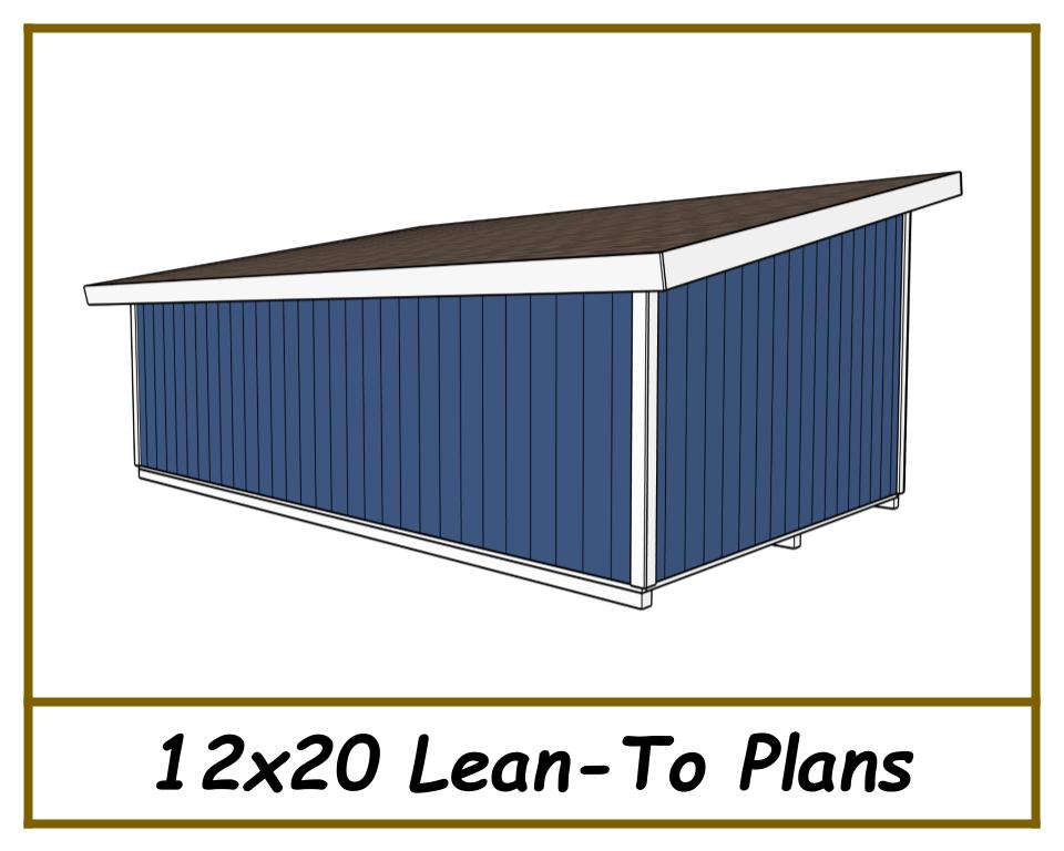 12x20 Lean-To Shed Plans-TriCityShedPlans