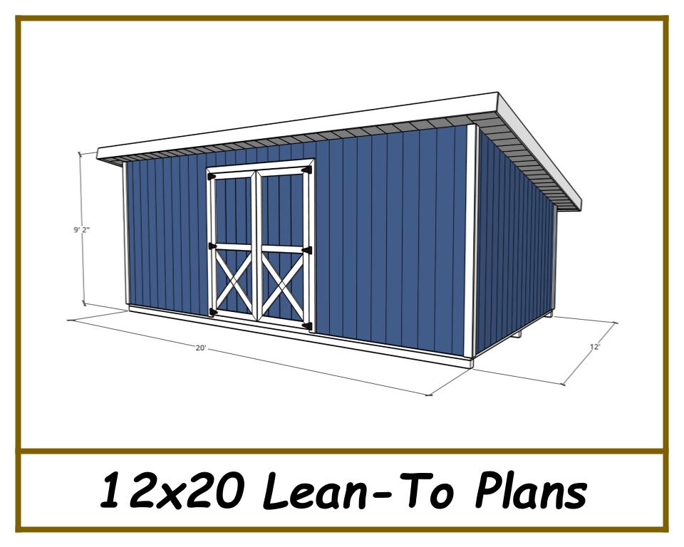 12x20 Lean-To Shed Plans-TriCityShedPlans