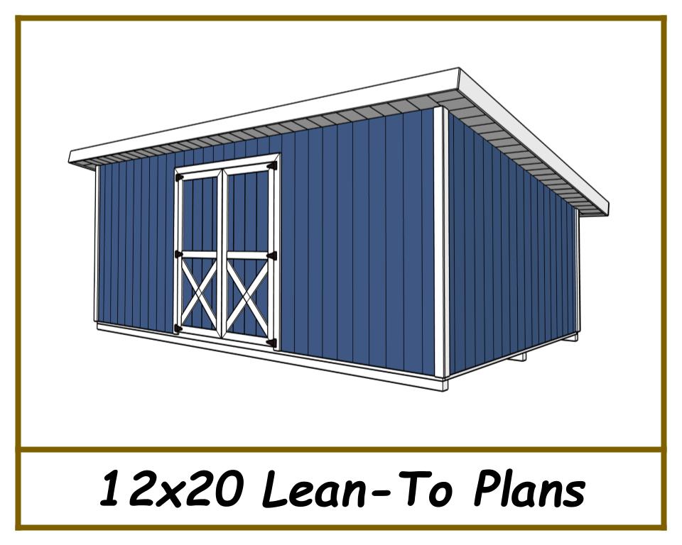 12x20 Lean-To Shed Plans-TriCityShedPlans