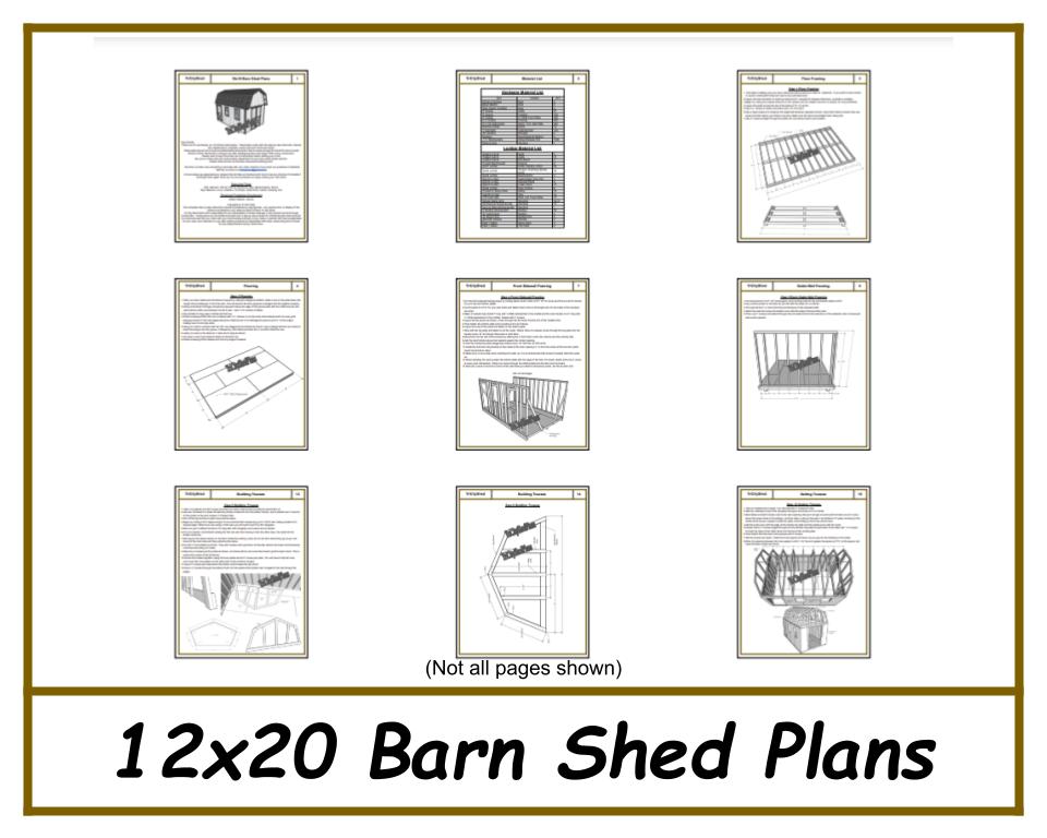 12x20 Barn Shed Plans-TriCityShedPlans
